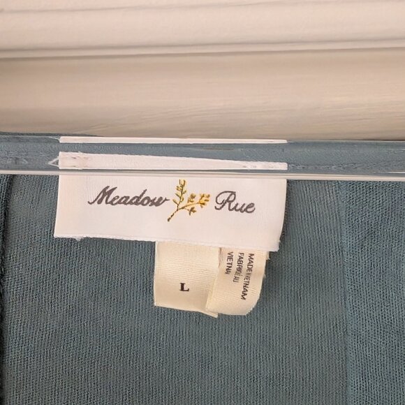 Anthropologie Meadow Rue Open Tie Neck Lace Crochet Large Muted Green - Picture 10 of 11